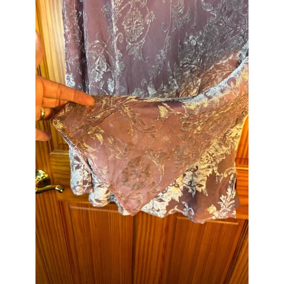 Bandolino Velvet Burnout Top Sz 12 Mauve Fairy Whimsy - Picture 5 of 7